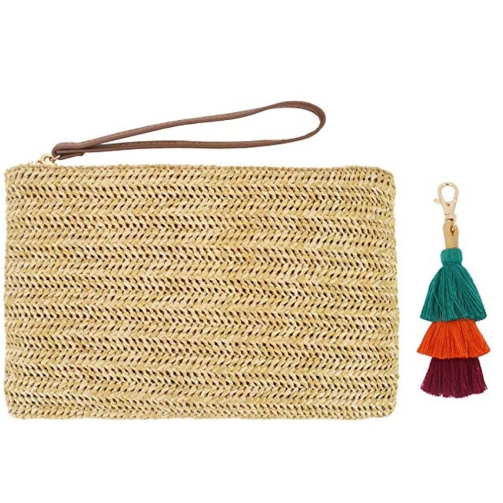 Straw Clutch Summer Beach Handbag